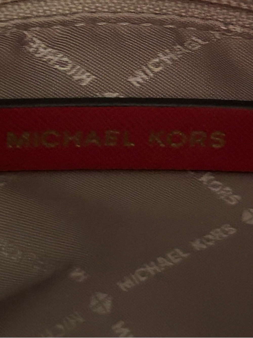 Michael Kors Jet Set Brown Red Signature Tote Crossbody Bag Gold Hardware logo - Picture 10 of 11